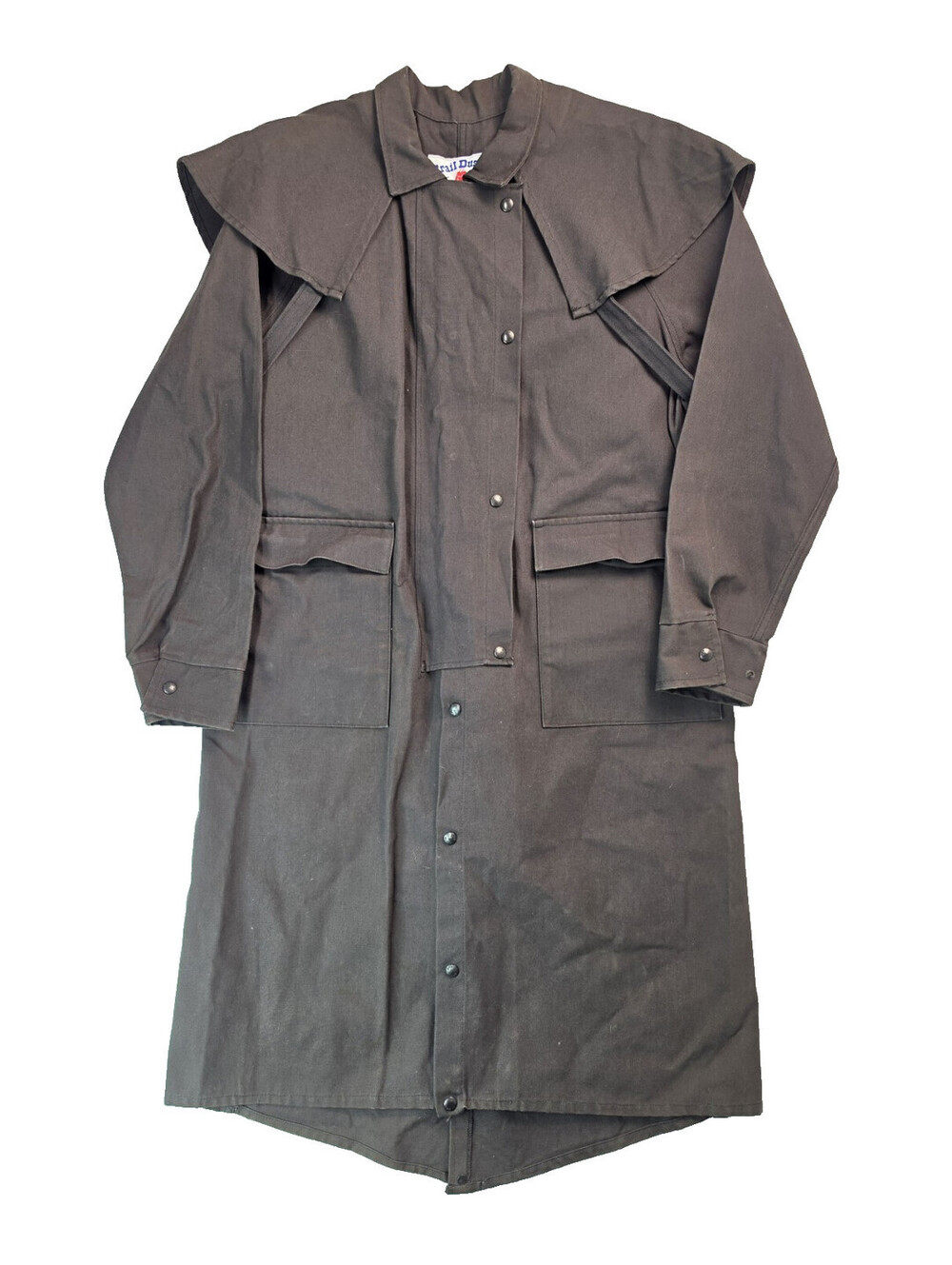 Western Outerwear Vintage Brown Canvas Trail Duster Jacket Mens Size Large L